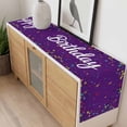 thumbnail image 3 of Violet Birthday Table Runner - 60 Inch Long, Kitchen Dining Table Runner Dresser Scarves, Colorful Confetti Ribbons Polka Dots Classroom Farmhouse Decor for Coffee Tables Wedding Party Banquet, 3 of 7