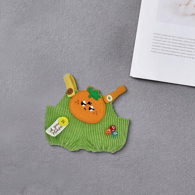 Accesorios para muñecas Pantalones para vestir muñecas Juguete con patrón de frutas Pantalones con tirantes cómodos Trajes para muñecas de niña para 10 centímetros