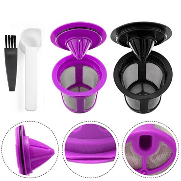 2Pcs Reusable Coffee Filter Cup for K-Cup 2.0 1.0 Coffee Maker Refillable Filter Pods Coffee Pod Filled Parts