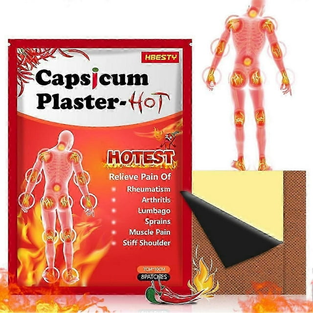 Parches calientes Yashi Capsicum Plaster 8 Unidades Alivio del Dolor Muscular y Articular