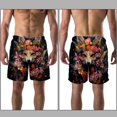 thumbnail image 3 of luoweisi Men's Beach Shorts Quick Dry Swim Trunks with Mesh Lining Flower Fox L, 3 of 5