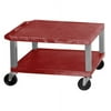 Luxor Tuffy Burgundy 2 Shelf AV Cart w/ Nickel Legs & Electric