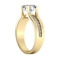 thumbnail image 3 of 5.50MM D-F VS Moissanite Ring With Diamonds (0.91 ct Moissanite Weight, 1.2 ctw dew) Bridge Channel set 14K Gold, 3 of 7