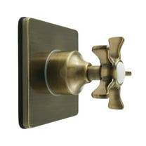 Kingston Brass KS3043NX Hamilton Single-Handle Three-Way Diverter Valve with Square Trim Kit, Antique Brass