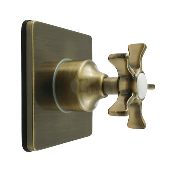 Kingston Brass KS3043NX Hamilton Single-Handle Three-Way Diverter Valve with Square Trim Kit, Antique Brass