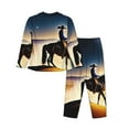 thumbnail image 2 of Rateoe Azure Sky Western Desert Cowboy Pattern Womens Pajamas Set Long Sleeve Sleepwear Button Down Nightwear Soft Cotton Pj Lounge Sets, 2 of 9