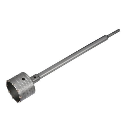 

Wall Hole Drill Bit 80mm Hole Saw Cutter 390mm Drilling Depth Round Shank with Connecting Rod for SDS X4 Impact Drill