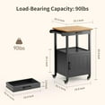 thumbnail image 7 of Aiho Rolling Kitchen Island Cart with Storage and Rubber Wood Countertop for kitchen, Black, 7 of 7