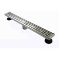 thumbnail image 1 of Novalinea ZA Linear Shower Drain (24” VENLO Pattern) with Hair Strainer, Leveling Feet and Threaded Adapter, 1 of 7