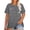 Grey, variant on Womens Tops Trendy Short Sleeved Patterned Oversized Petite Tops for Women,Navy,XL