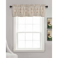 thumbnail image 3 of Faux Linen Valances for Windows Boho Vintage Tribal Style Flowers Curtains Valance Light Filtering Rod Pocket Small Window Treatment for Kitchen Living Room Bedroom 54x18In, 3 of 6