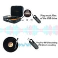 thumbnail image 2 of LP&No.1 Wireless Record Player, 3-Speed Portable Vintage Suitcase Vinyl Turntable, Vinyl to MP3 Recording, with AUX USB RCA Headphone Jack, Black, 2 of 8