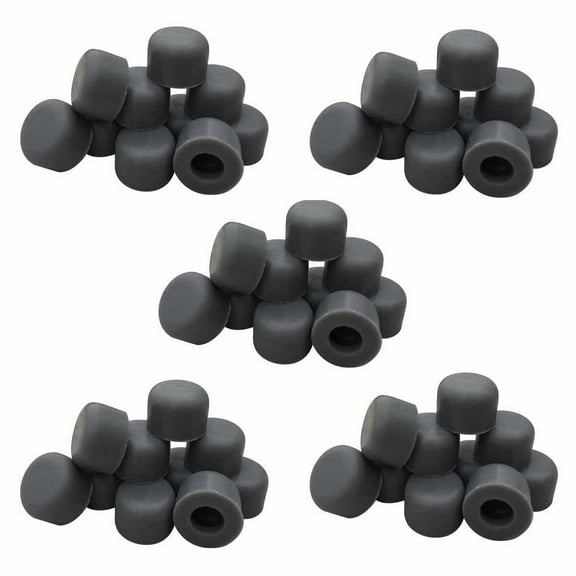 Renovators Supply Grey Premium Silicone Door Stopper Tips 1/4" Inner Diameter Door Stopper Bumper Caps 10 Replacement Tip Ends forAbsorbing Shock Wall and Floor Protector Pack of 5