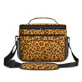 thumbnail image 2 of Brown and Orange Leopard Print Insulated Lunch Box for Women Men, Medium Leakproof Cooler Bag with Adjustable Strap, 10"x6.7"x8", 2 of 6