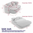 thumbnail image 5 of 75''2-In-1 Foldable Sofa,Convertible Sleeper Foam Sofa Bed with Multi Functional Blanket, Chenille Floor Folding Sofa Bed, Floor Sofa Lounge Sofa for Living Room Bedroom Lounge Studio (Green), 5 of 11