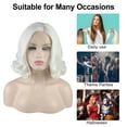 thumbnail image 7 of Unique Bargains 1pcs Lace Front Wigs for Women 14" White Medium Long Body Wave  with Wig Cap, 7 of 7