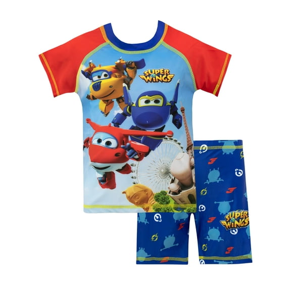 Super Wings Boys Swim Set Red Sizes 18M-7