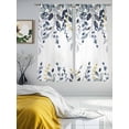 thumbnail image 4 of Sheer Curtains 63 Inches Long, Blue Grey Eucalyptus Light Filtering Window Curtains for Living Room, Watercolor Spring Weeping Botanical Rod Pocket Voile Sheer Curtain Drapes, 52"W x 63"L, 2 Panels, 4 of 8