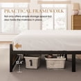 thumbnail image 5 of Sha Cerlin Brown King Size Metal Platform Bed Frame with Wooden Headboard & Footboard, Adult, 5 of 7