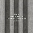 thumbnail image 5 of Noble Linens Light Gray Linen Blend Energy Saving Grommet Curtain Panel, 50" x 84" 2 Panels, 5 of 9