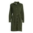 thumbnail image 5 of Time and Tru Women's Belted Utility Dress with Long Sleeves, 5 of 5