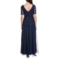 thumbnail image 2 of Adrianna Papell womens  Beaded Mesh Gown, 0, Navy, 2 of 3