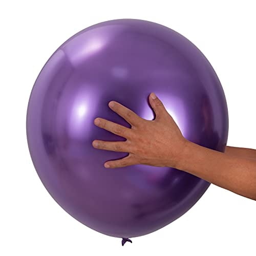 Globos de Fiesta MOXMAY Cromados Metálicos 18 Pulgadas 10 Unidades Morados