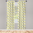 thumbnail image 4 of Ambesonne Tulip Window Curtains, Yellow Spring Flourish Art, Each 28" W x 84" L, Night Blue and Mustard, 4 of 4