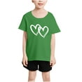 thumbnail image 5 of Piuwrlz Kid Short Sleeve Sweatshirt Girls T-Shirts Fashionable Printed Round Neck Blouses Cotton T Shirt Top Green Size 12-13Years, 5 of 5