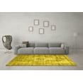 thumbnail image 3 of Ahgly Company Indoor Square Abstract Yellow Contemporary Area Rugs, 4' Square, 3 of 4