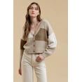 thumbnail image 1 of Blu Pepper Women's Patchwork Cable Knit Cardigan, 1 of 5