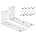 thumbnail image 1 of Unique Bargains L Attelles d'Angle, 2 Pcs 120x40x60mm - Code d'Angle Réglable Galvanisé à 90 Degrés, pour Réparation de Meubles (Argent), 1 of 7