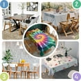 thumbnail image 5 of Rainbow Tie Dye Mandala Pattern Rectangle Tablecloth 60"x120",Waterproof Polyester Rectangle Table Cloth, Wipeable Spillproof Polyester Tablecloth for Dining, Camping, Indoor and Outdoor, 5 of 6