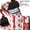 thumbnail image 4 of Sweet Red Strawberry Pattern Sling Bag, Fruity Berry Print Crossbody Backpack with Fresh Flowers and Summer Design, 4 of 6