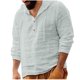 thumbnail image 1 of pstuiky camisa de manga larga para hombre, Blusa informal de manga larga con cuello redondo y botones para hombre salir tops xxxl, 1 of 5