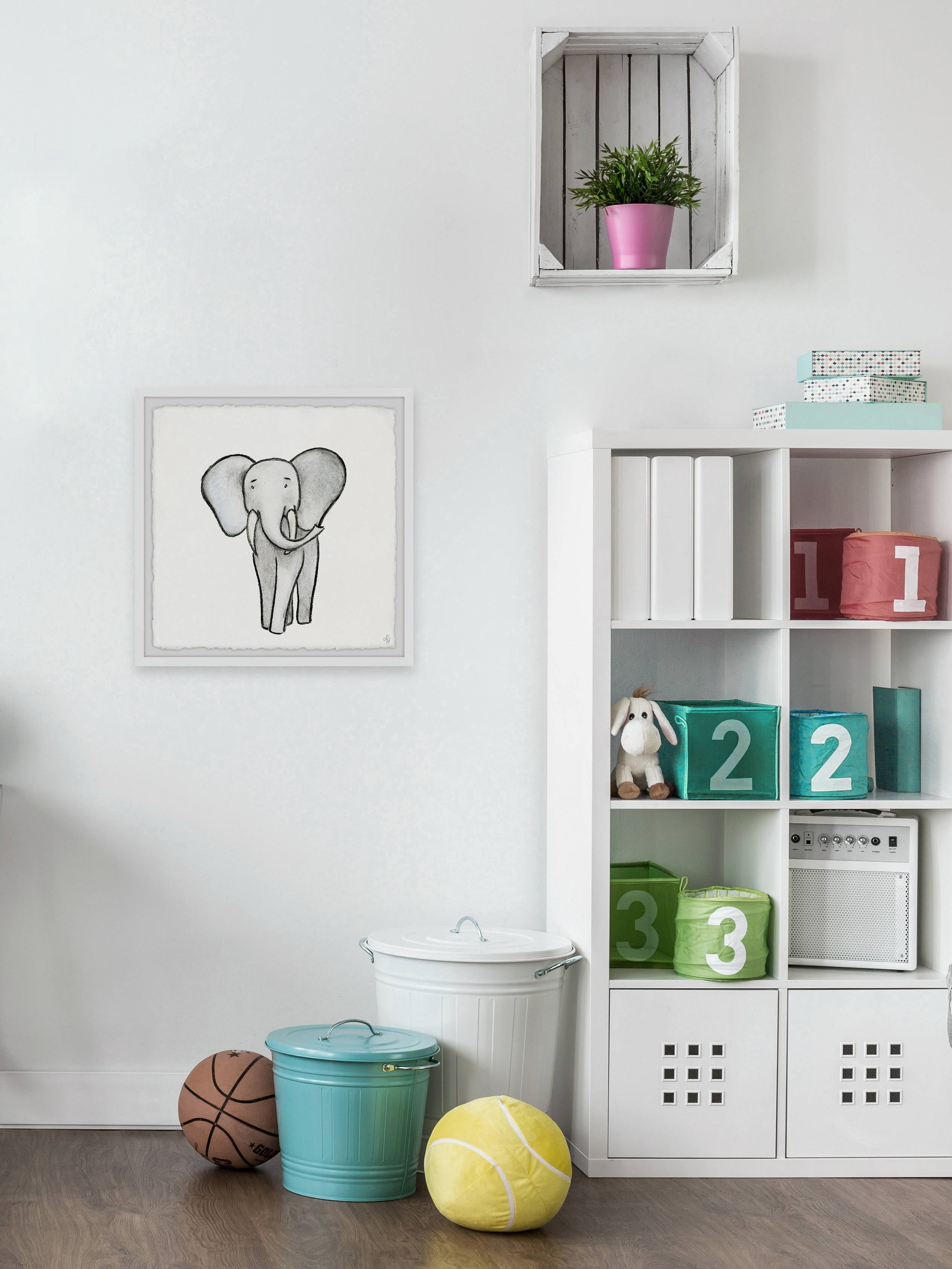 Marmont Hill Walking Elephant Framed Wall Art