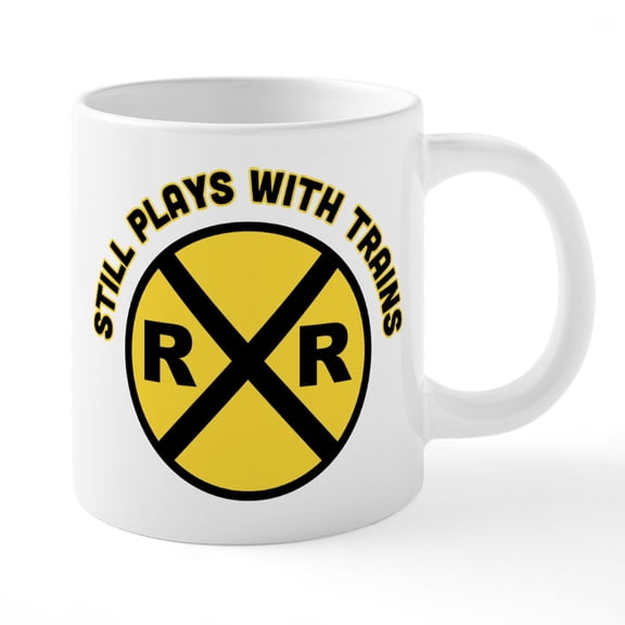 CafePress - Still Plays With Trains - 20 Oz White Ceramic Mega Mug