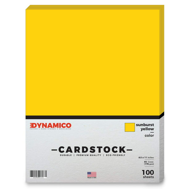 Sunburst Yellow Cardstock Paper - 8 1/2 x 11" Medium weight 65 LB (175 gsm) Cover Card Stock ...