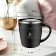 thumbnail image 3 of 16oz Stainless Steel Insulated Coffee Mug with Handle Double Wall Vacuum Travel Mug Tumbler Cup with Sliding Lid (Black), 3 of 9