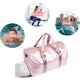 thumbnail image 4 of KAIYANG Bolsa de deporte para gimnasio, bolsa de viaje impermeable con compartimento para zapatos y bolsillo para artículos húmedos, color rosa, 4 of 5