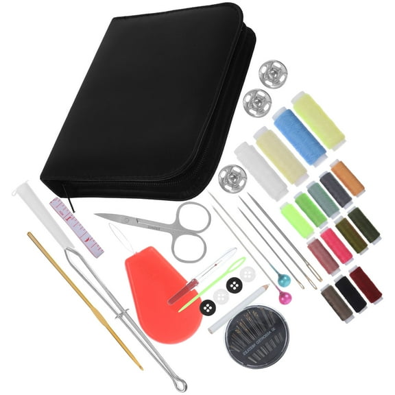 EXHUMKY 79Pcs Portable Sewing Kit for Backpackers and Girls with Metal and Plastic