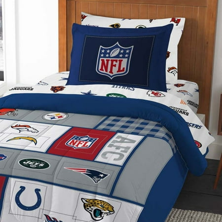 8pc Nfl Twin Bedding Set Football Afc Vs Nfc Comforter And Multi