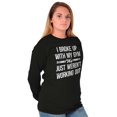thumbnail image 4 of Broke Up With Gym Fitness Exercise Women Plus Size Long Sleeve Graphic Tee Brisco Brands 2X, 4 of 5
