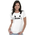 thumbnail image 3 of Meow Crazy Cat Ladies Ears Whiskers Womens Slim Fit Graphic Tee Brisco Brands X, 3 of 5