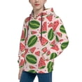 thumbnail image 2 of Uemuo Watermelon Pattern Hooded Sweatshirt for Youth Pullover with Kangaroo Pocket Trendy youth sweatshirt Casual Hoodie for Boys and Girls-Small, 2 of 6