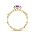 thumbnail image 2 of ANGARA Natural 0.8 Ct. Amethyst with Diamond Halo Ring in 14K Yellow Gold for Women (Ring Size: 11.5), 2 of 10