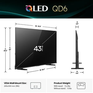 Hisense 43-Inch Class QD6030G Series QLED Google Smart TV 43QD6030G