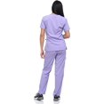 thumbnail image 2 of Scrub Set Top and Pants with 4 Pockets Stretch Fabric Lightweight Nurse Uniform Set for Home Attendant, 2 of 4