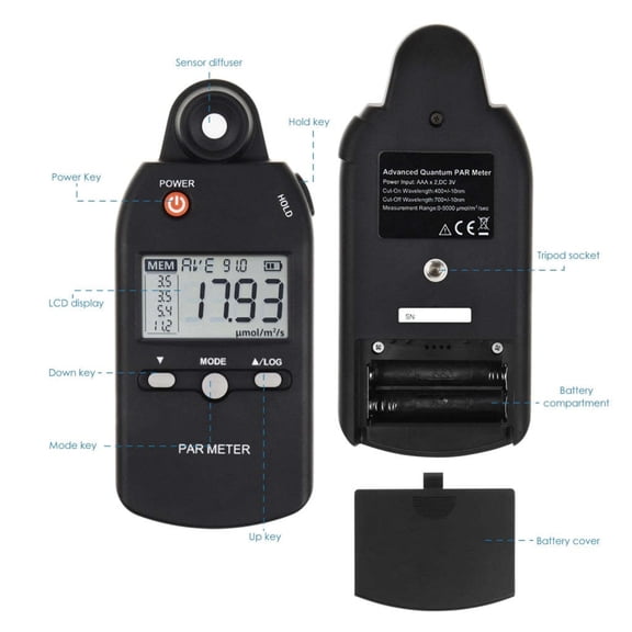 PAR Meter illuminance Meter PPFD Quantum Sensor Plant Light Meter
