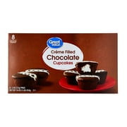 Great Value Creme Filled Chocolate Cupcakes, 16 oz, 8 Count